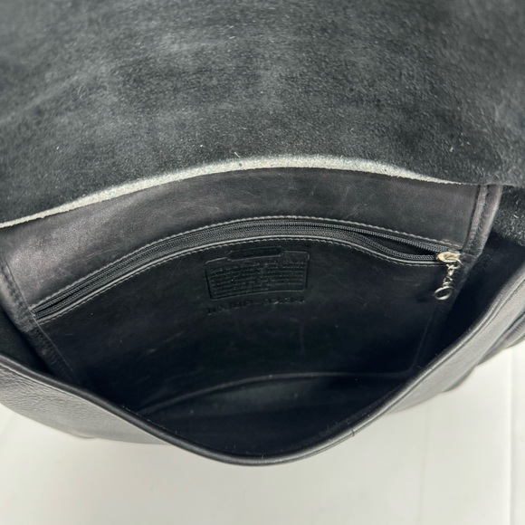 VINTAGE COACH BLACK HIPPIE FLAP SHOULDER BAG Handcrafted - #9134 - Picture 9 of 12